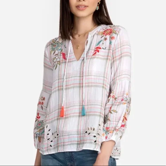 Johnny Was Lidia Effortless Peasant Top Med - Picture 8 of 9